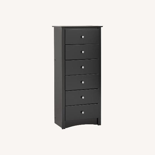 Used Prepac Black Sonoma Tall 6 Drawer Chest for sale on AptDeco