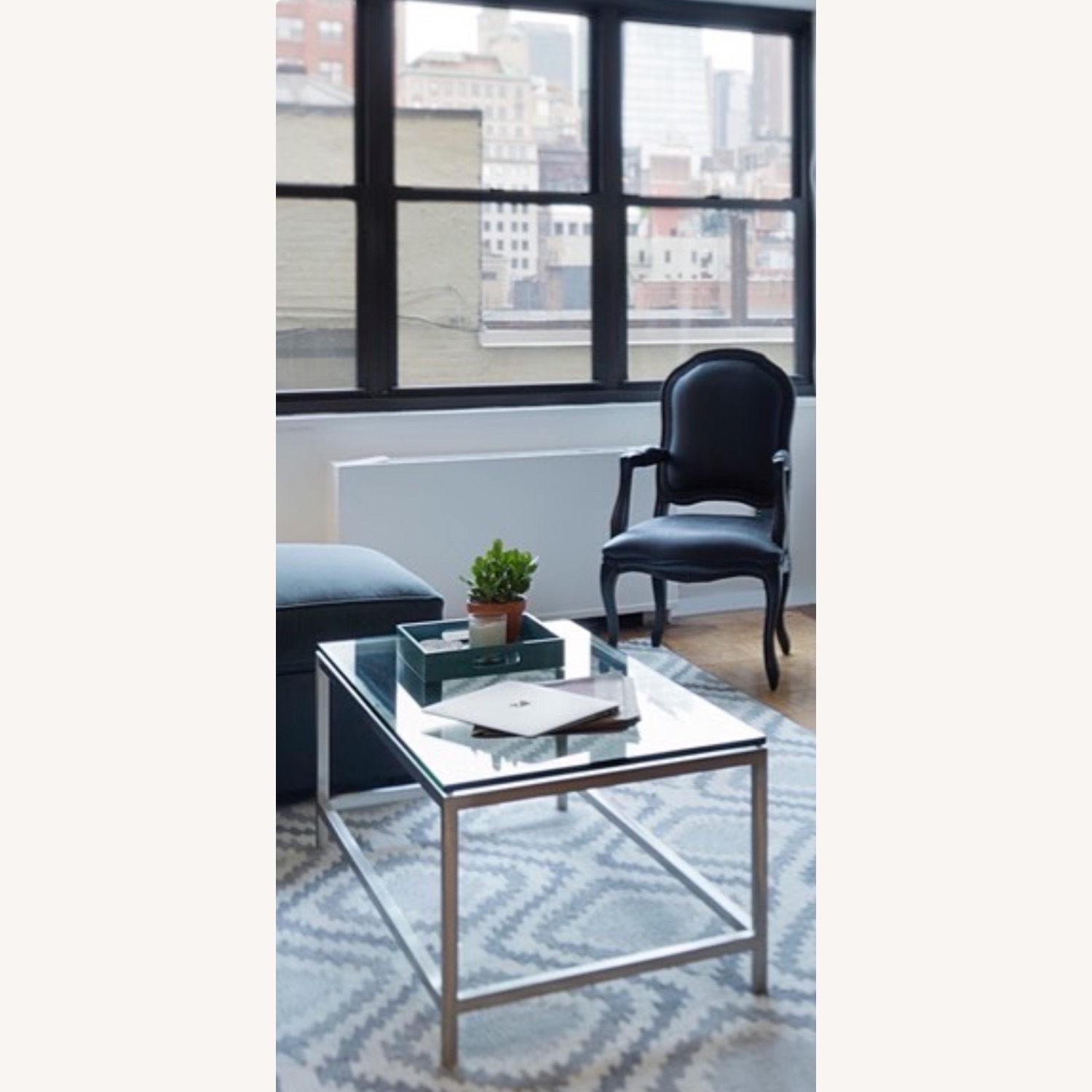 Crate & Barrel Era Rectangle Glass Coffee Table - image-3