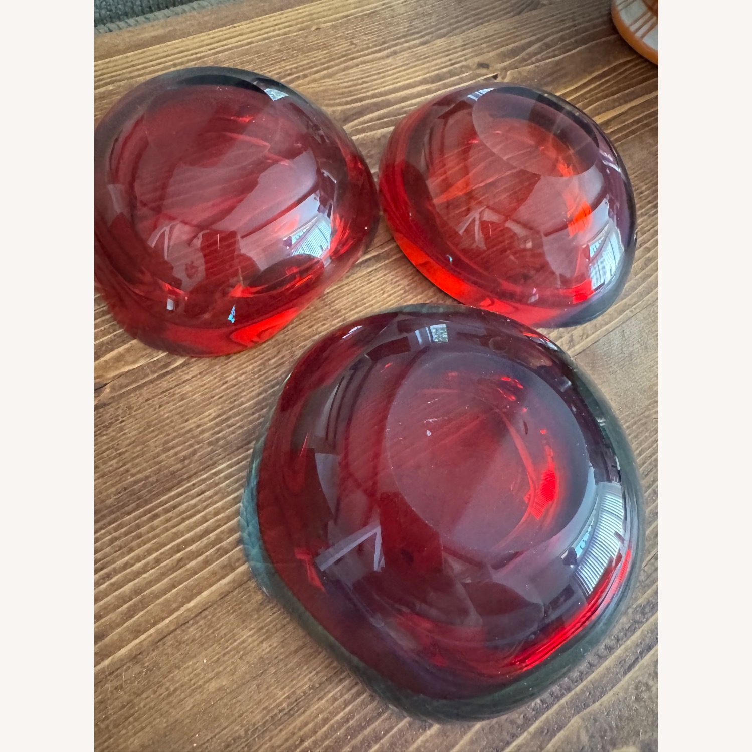 Vintage Murano Red and Blue Glass Bowl - image-2