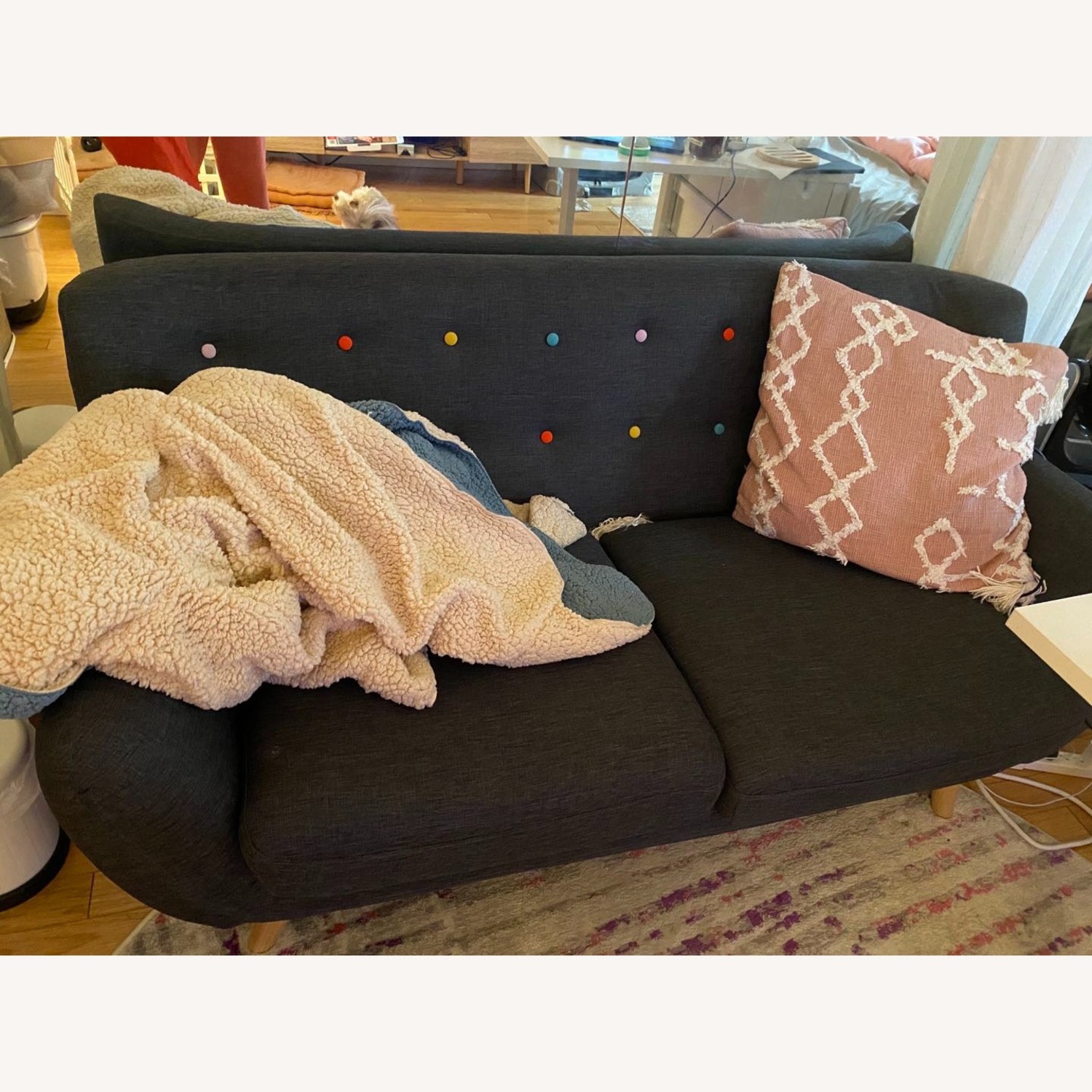 Wayfair Meggie Dark Grey Loveseat - image-3