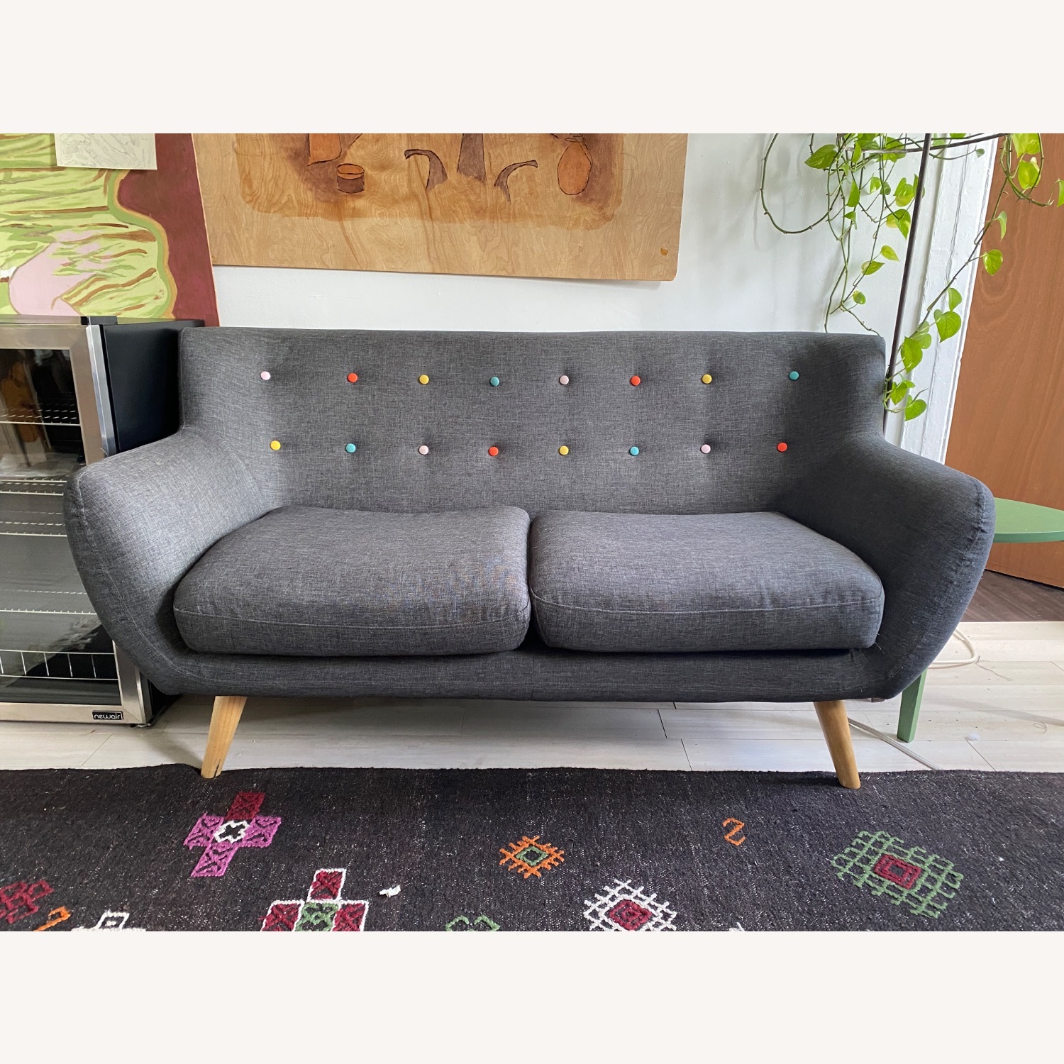 Wayfair Meggie Dark Grey Loveseat - image-5