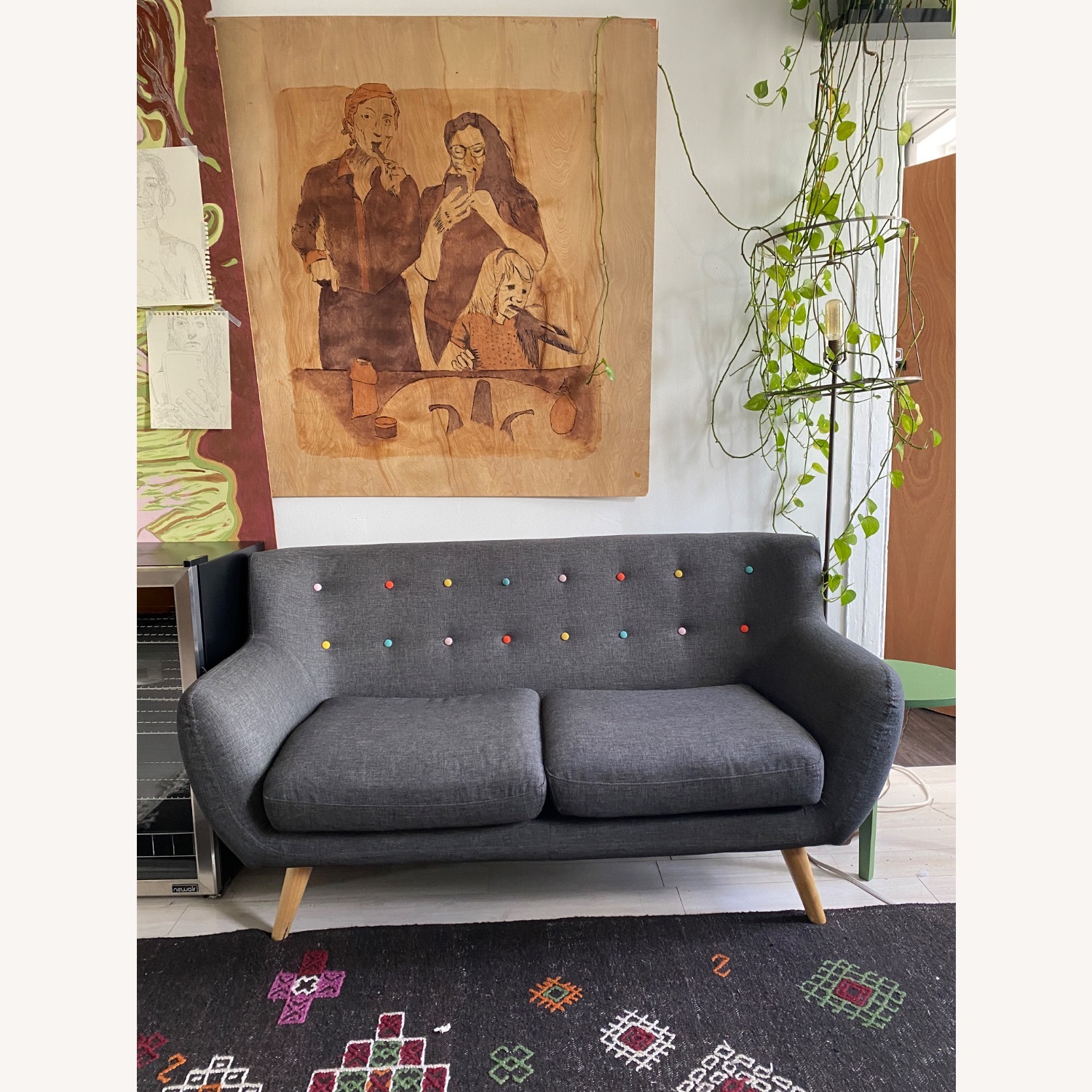 Wayfair Meggie Dark Grey Loveseat - image-4