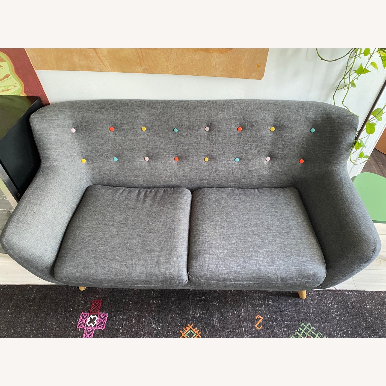 Wayfair Meggie Dark Grey Loveseat - image-6
