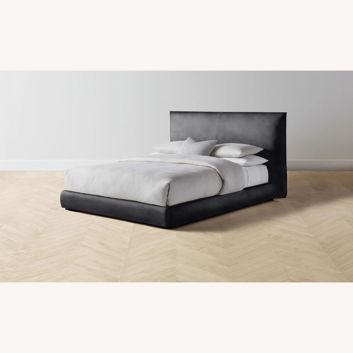 Maiden Home Wythe King Bed (Grey Perf. Velvet) - image-4