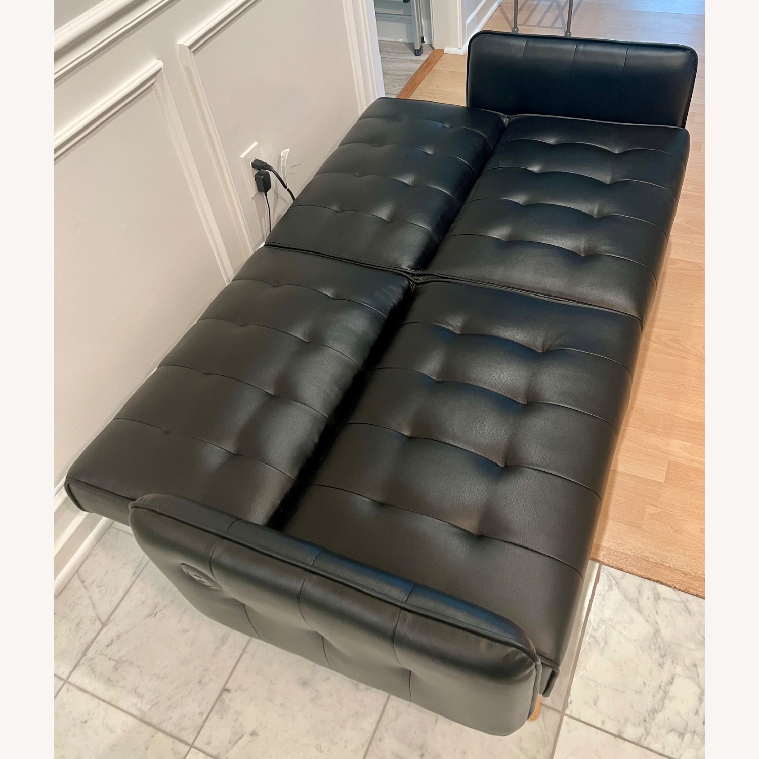 Amazon TYBOATLE Faux Black Leather Futon - image-4