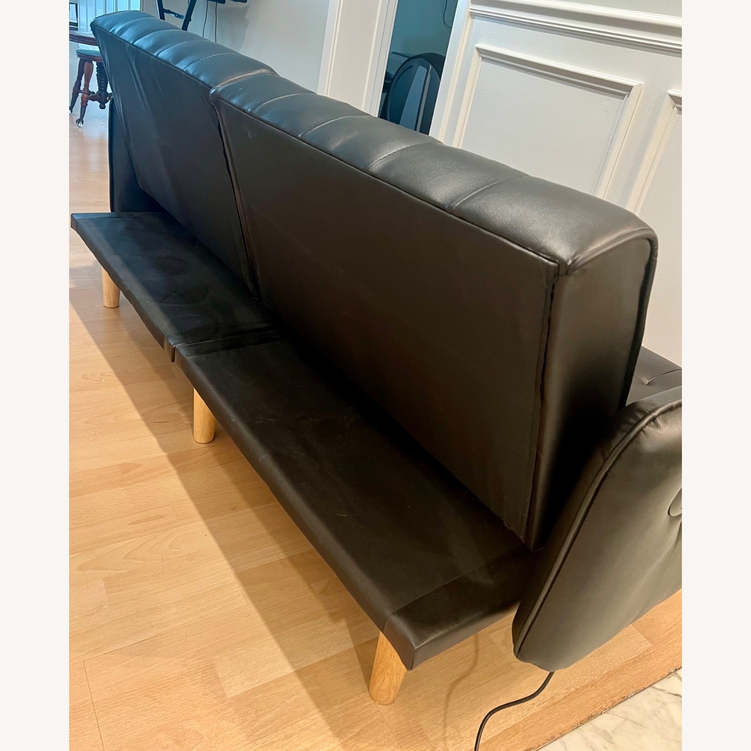 Amazon TYBOATLE Faux Black Leather Futon - image-6