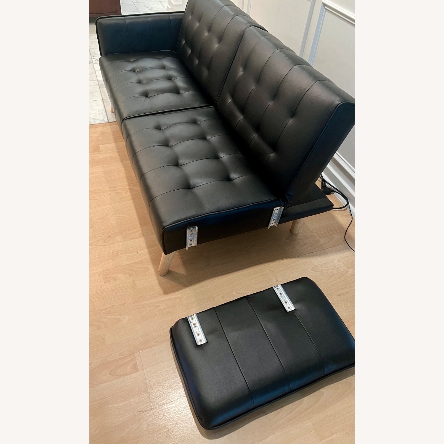 Amazon TYBOATLE Faux Black Leather Futon - image-5