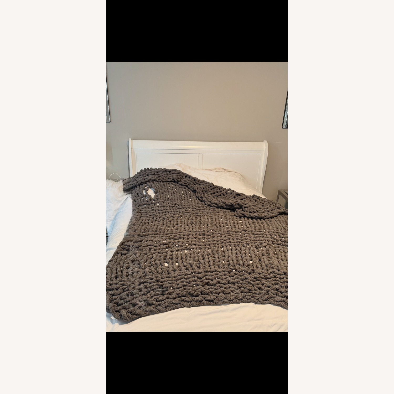 White Full Size Sleigh Bed  - image-3