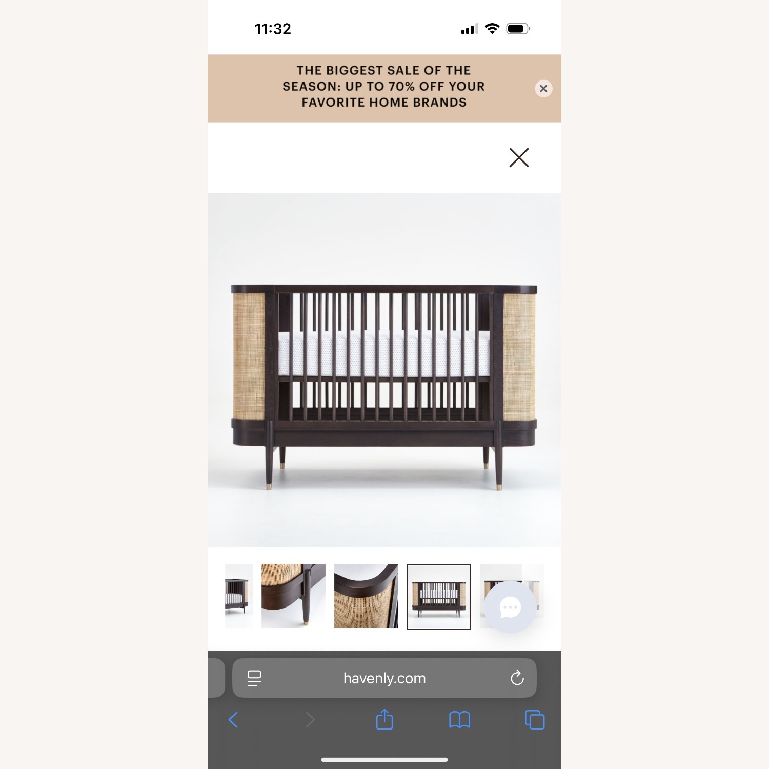 Crate & Kids Thornhill Black/Natural Crib & Toddler Rail  - image-2