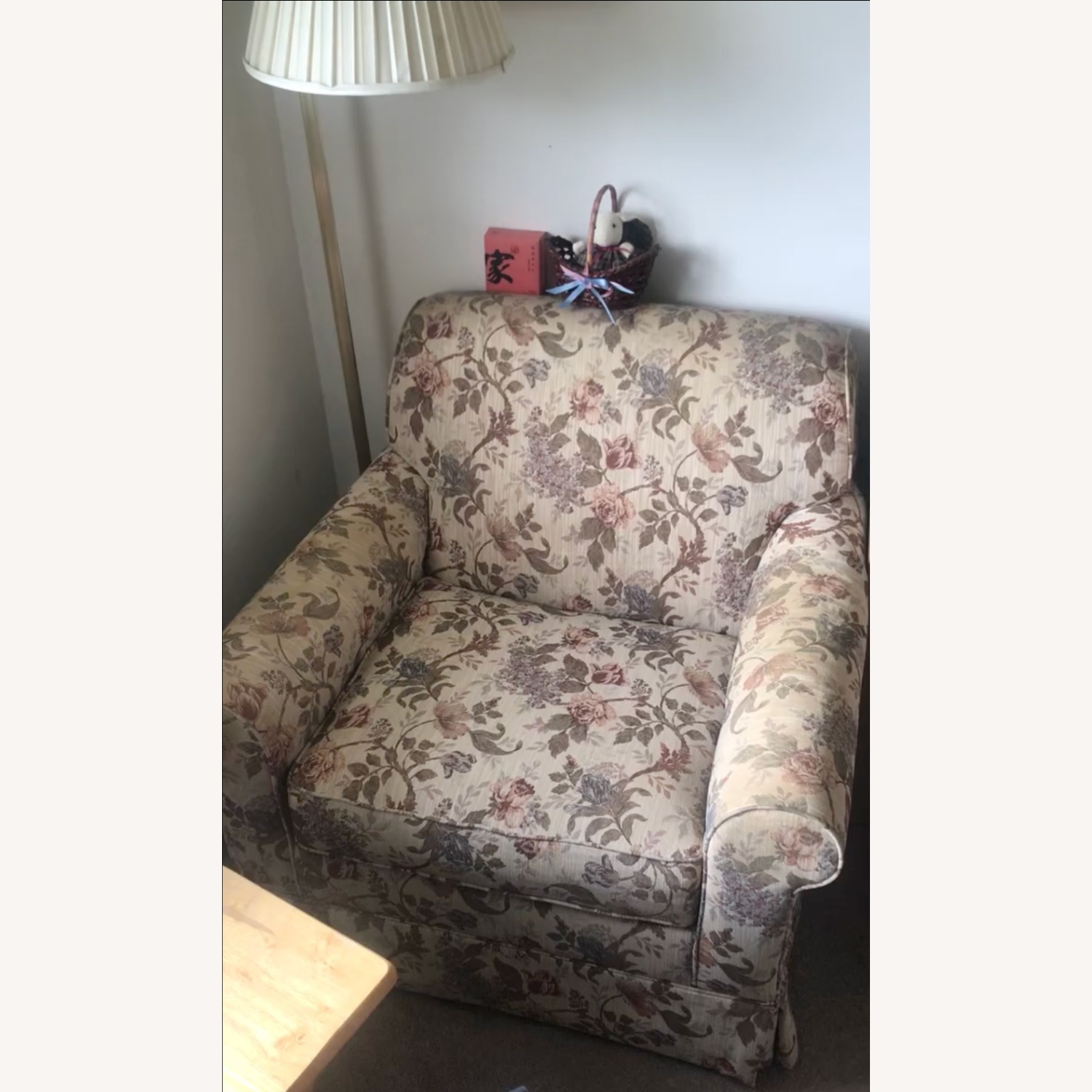 Upholstered Vintage Floral Armchair - image-5