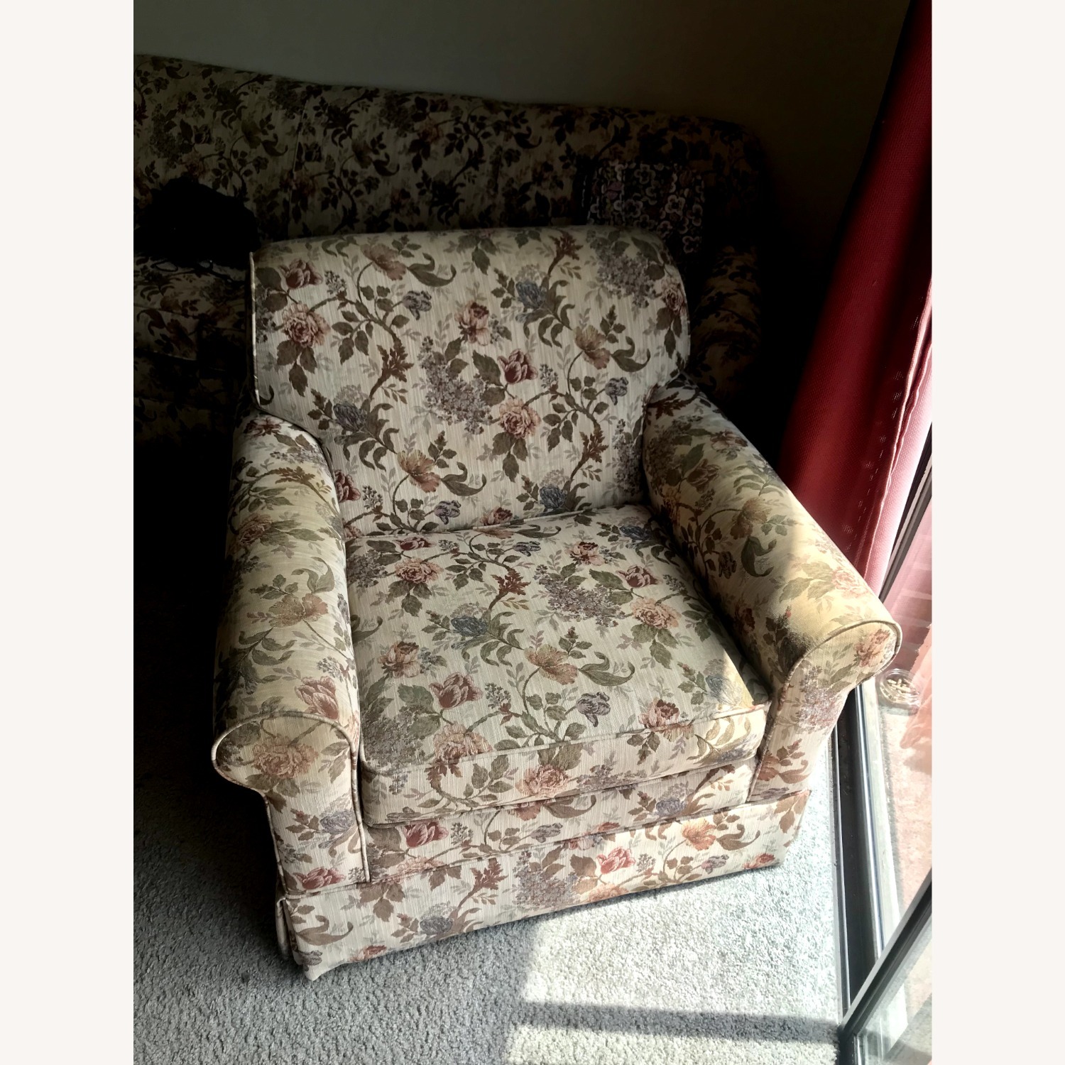 Upholstered Vintage Floral Armchair - image-2