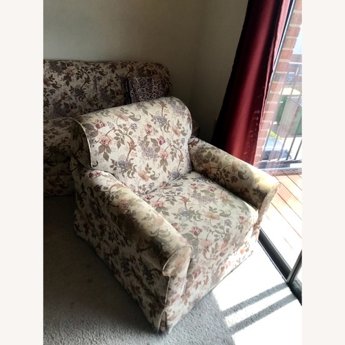 Used Upholstered Vintage Floral Armchair for sale on AptDeco