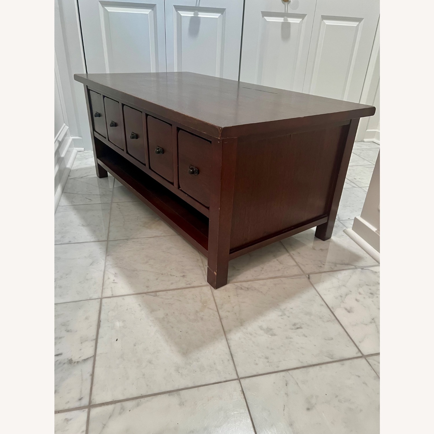 Dark Brown Wood Coffee Table - image-2