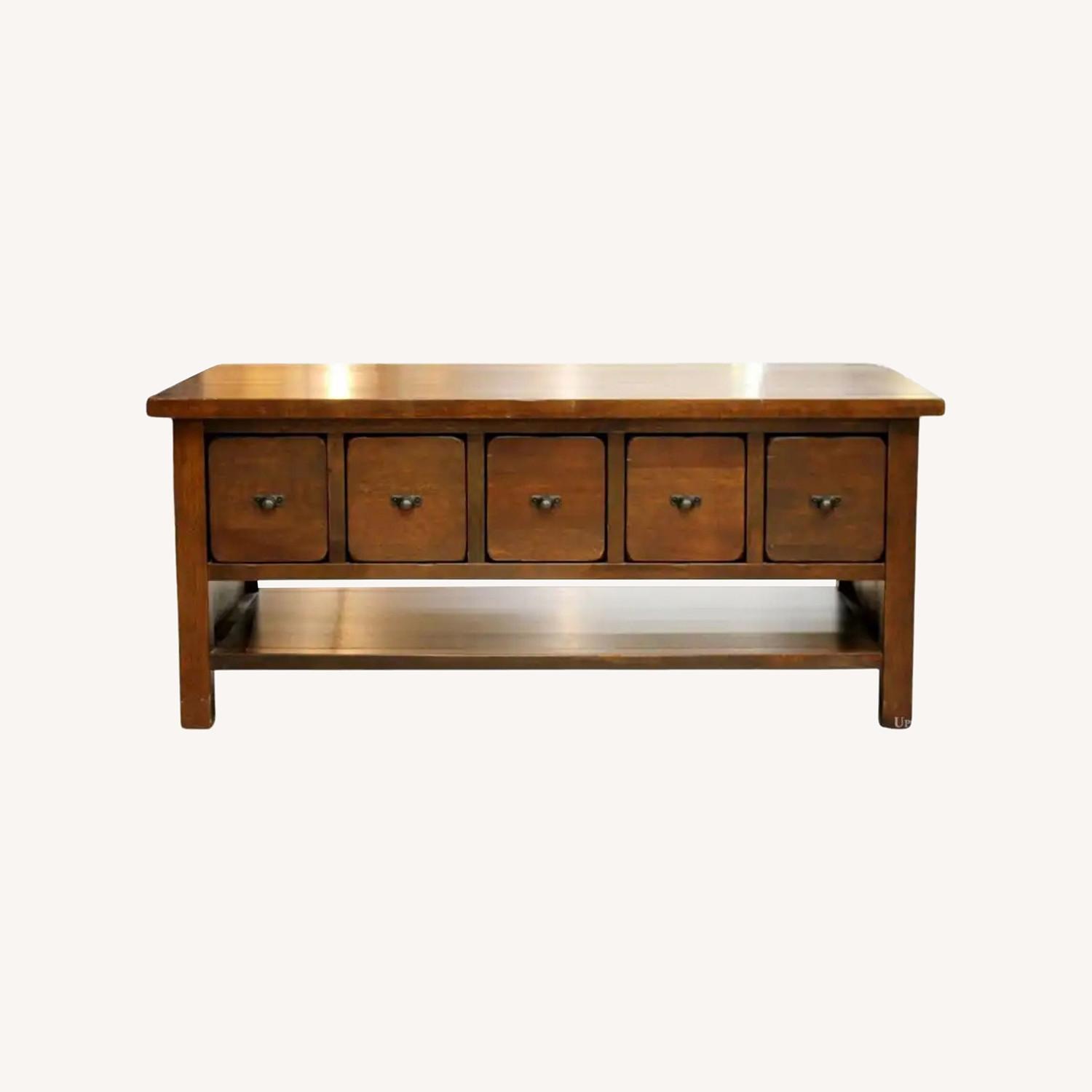 Dark Brown Wood Coffee Table - image-0