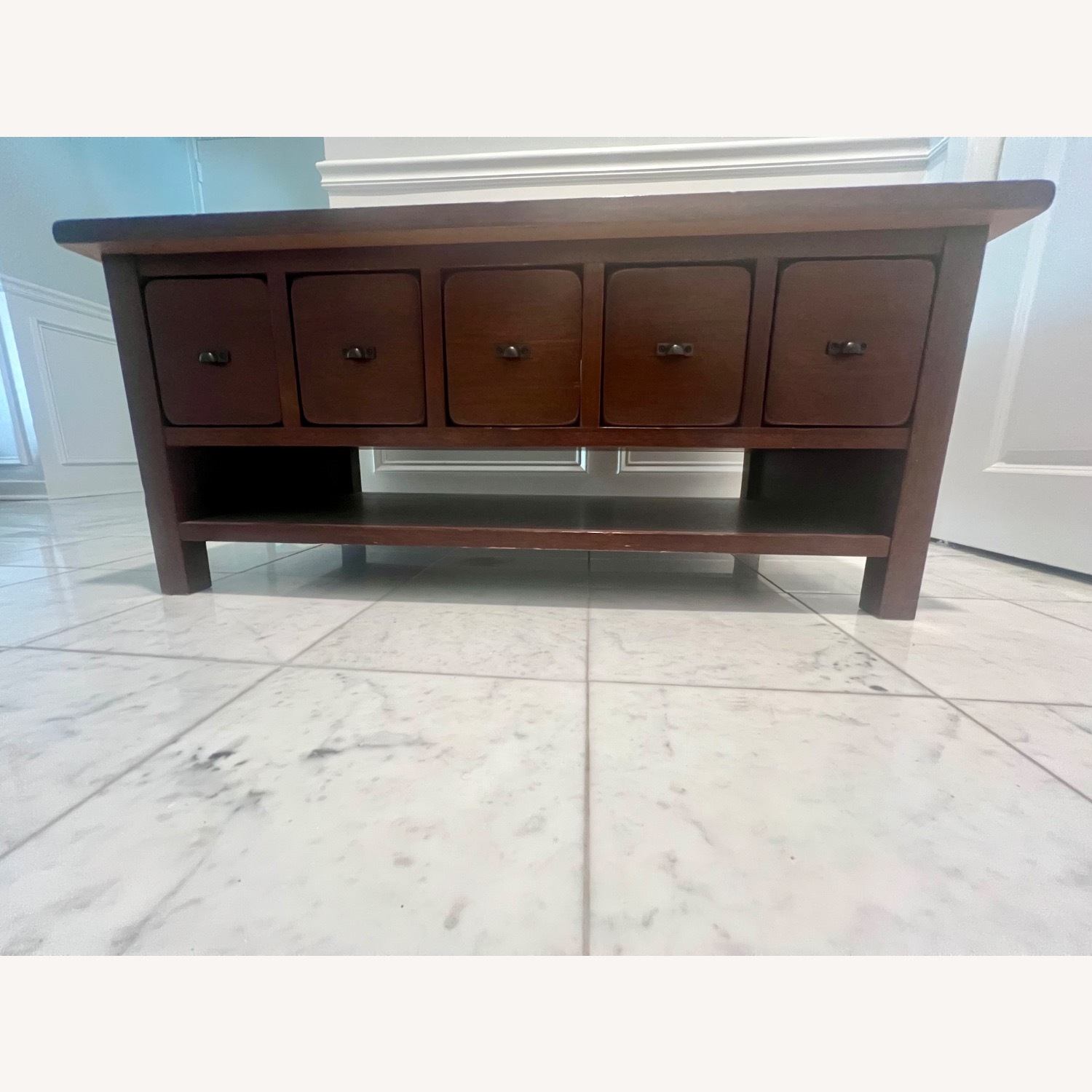 Dark Brown Wood Coffee Table - image-4