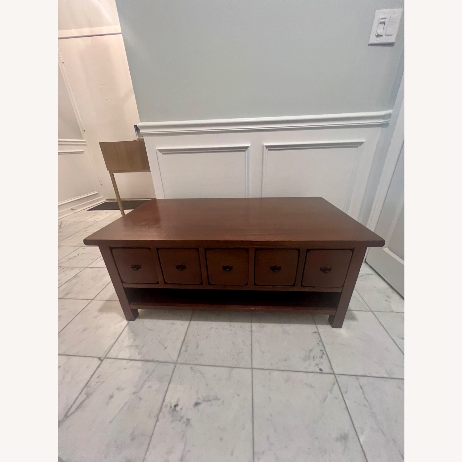 Dark Brown Wood Coffee Table - image-1