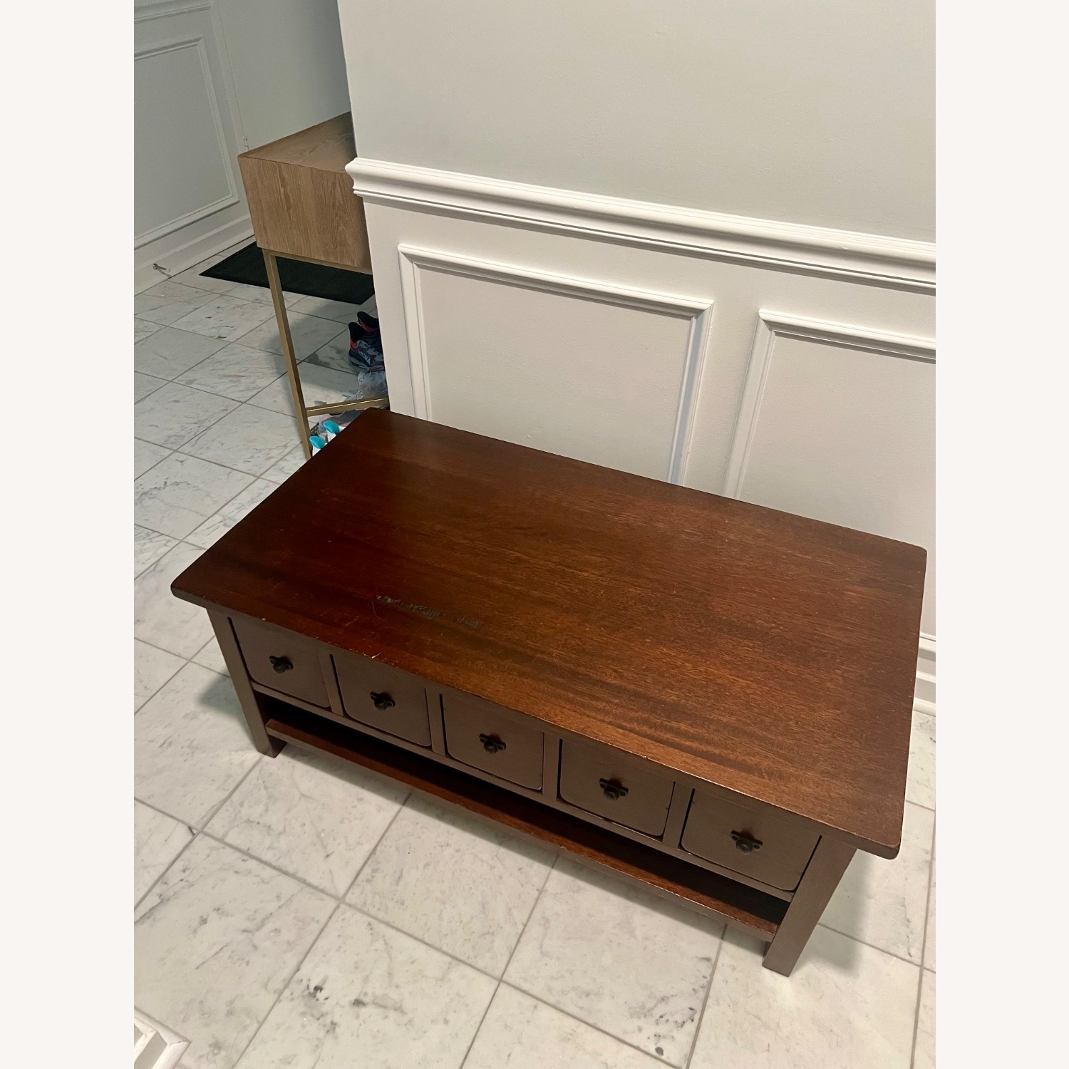 Dark Brown Wood Coffee Table - image-5