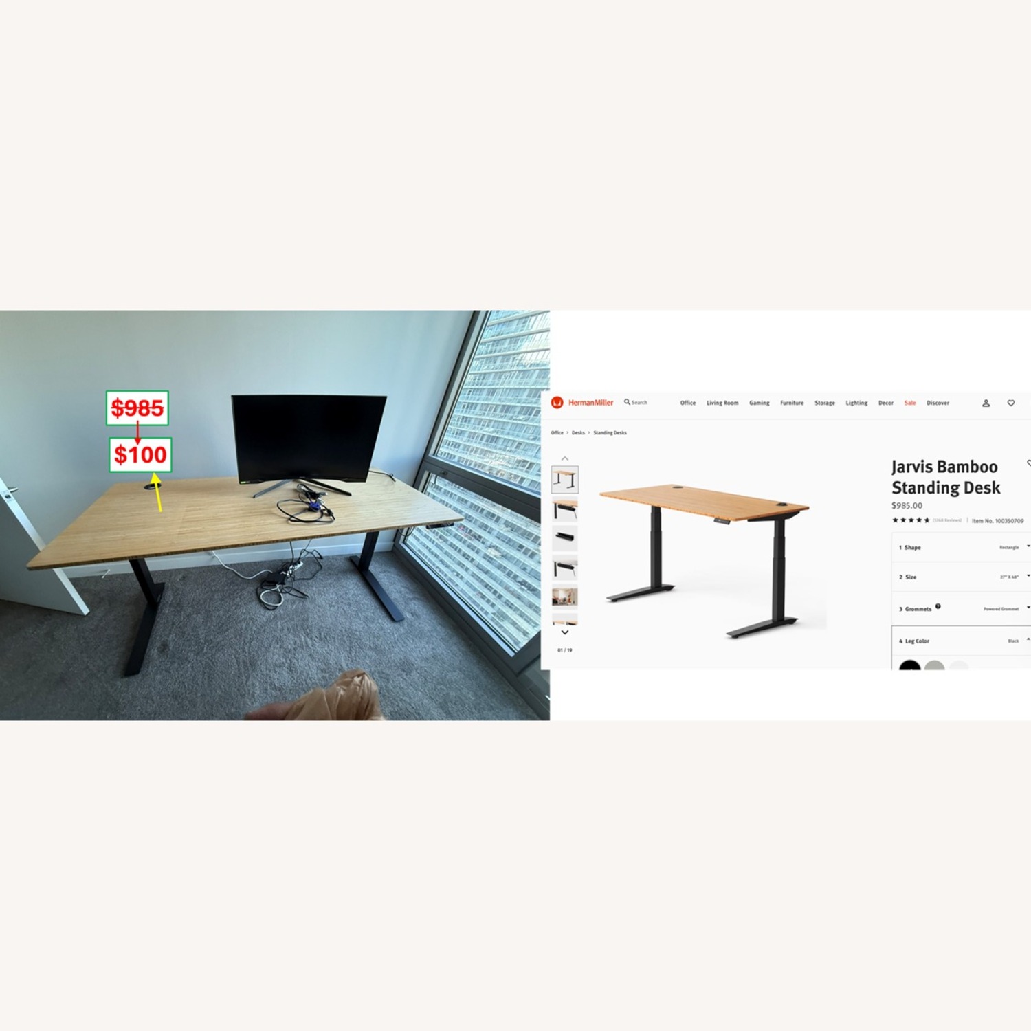 Jarvis Bamboo Standing Desk - image-1