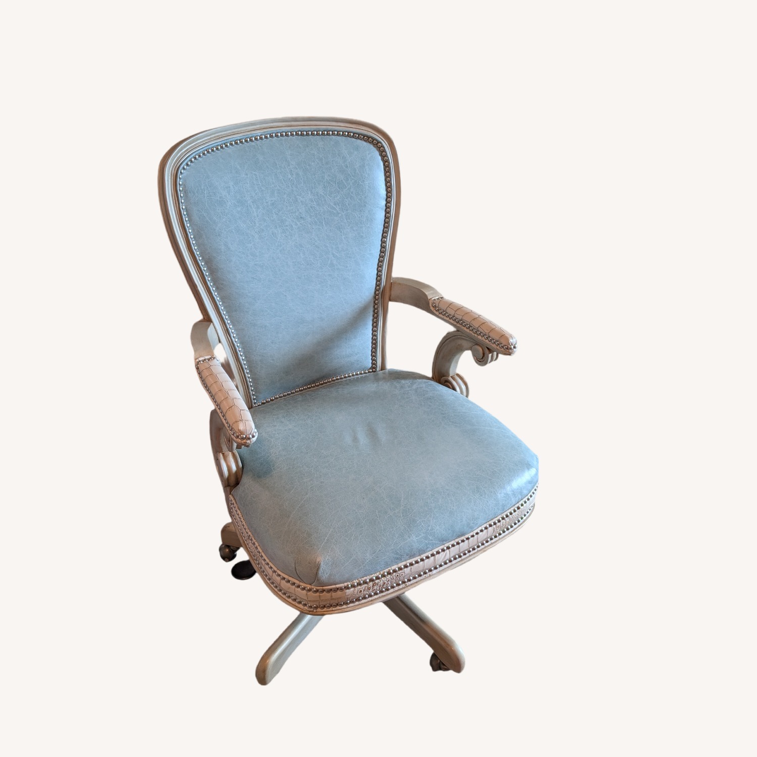 Horchow Massoud Custom Leather Chair - image-1