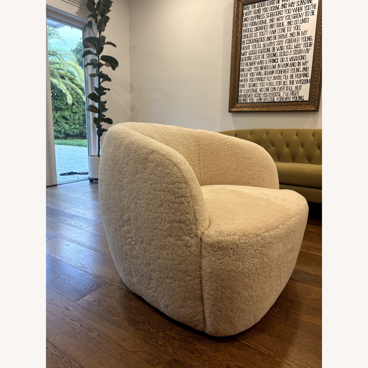 CB2 Gwyneth Shearling Swivel Chair  - image-15