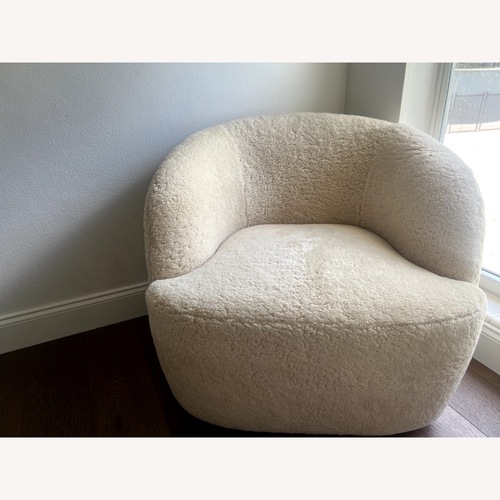 Used CB2 Gwyneth Shearling Swivel Chair  for sale on AptDeco