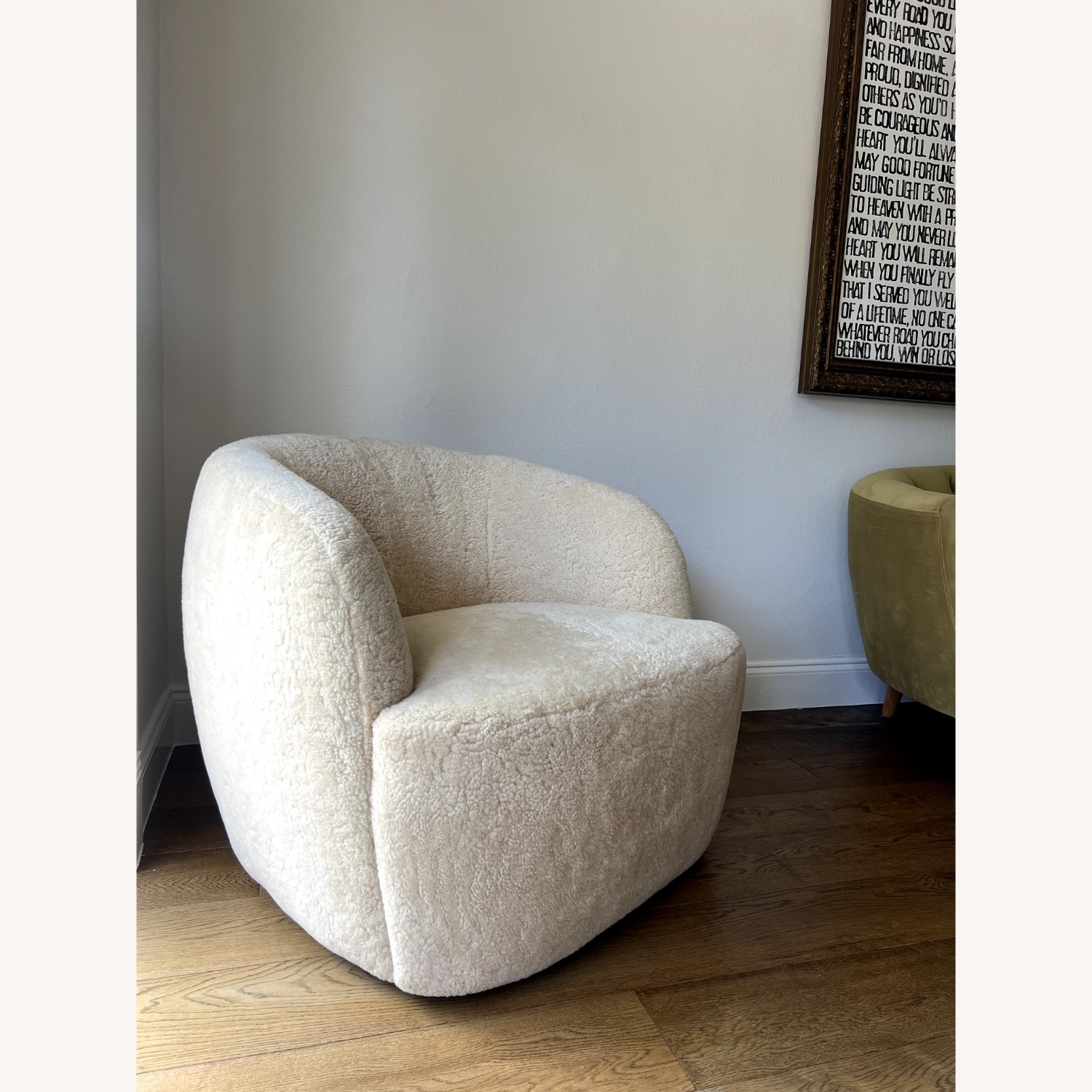 CB2 Gwyneth Shearling Swivel Chair  - image-9