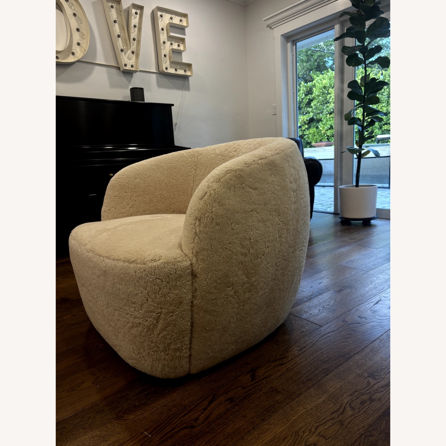 CB2 Gwyneth Shearling Swivel Chair  - image-14