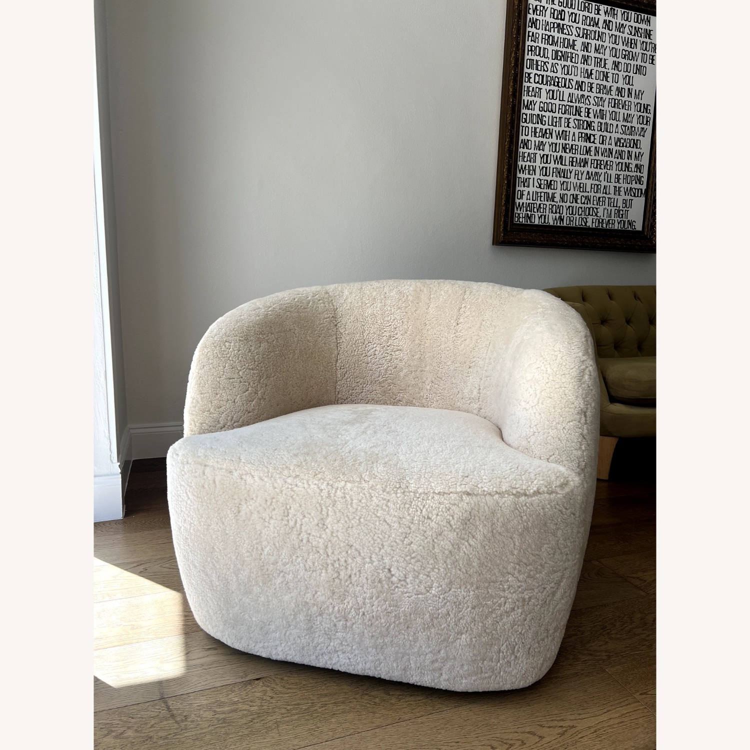 CB2 Gwyneth Shearling Swivel Chair  - image-6
