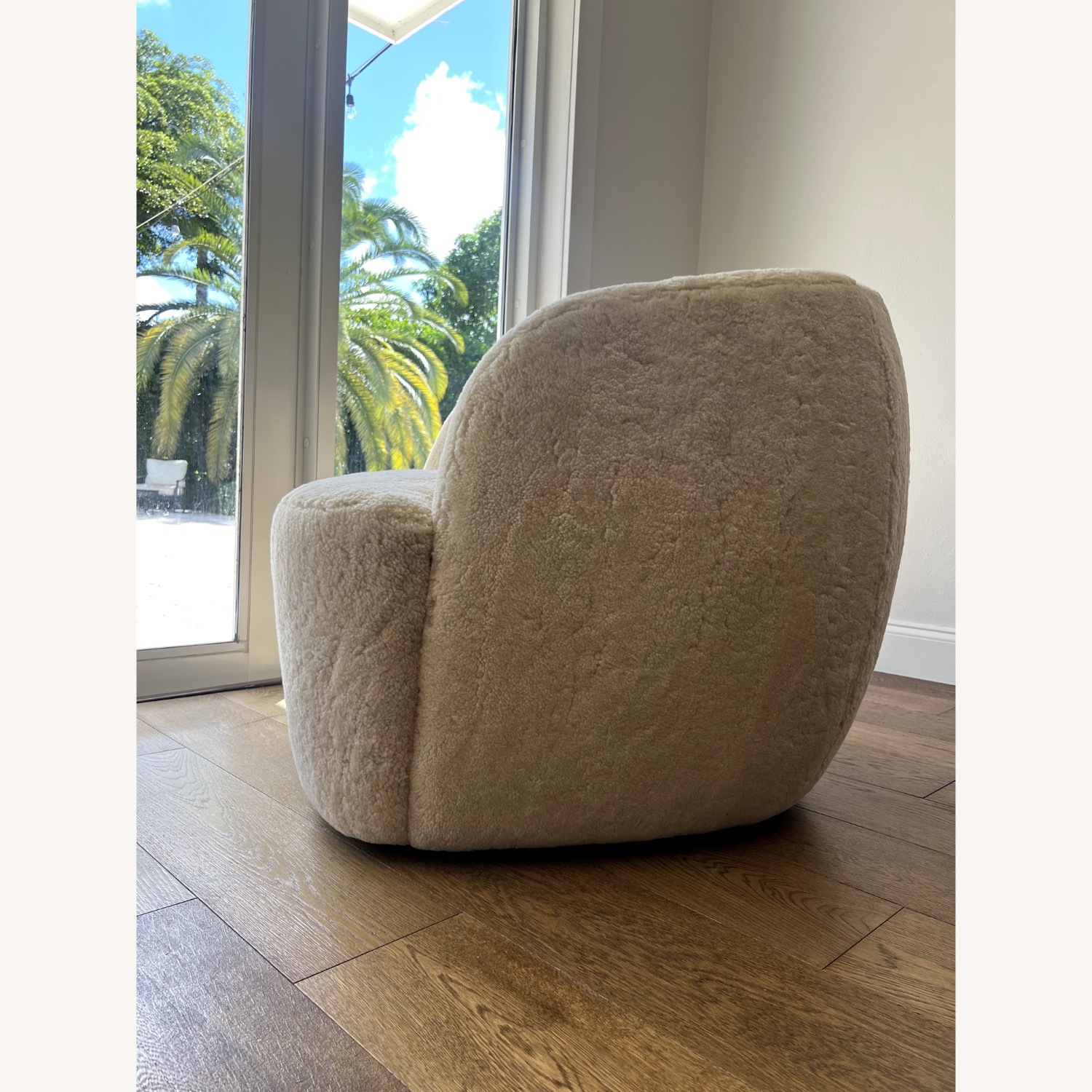 CB2 Gwyneth Shearling Swivel Chair  - image-7