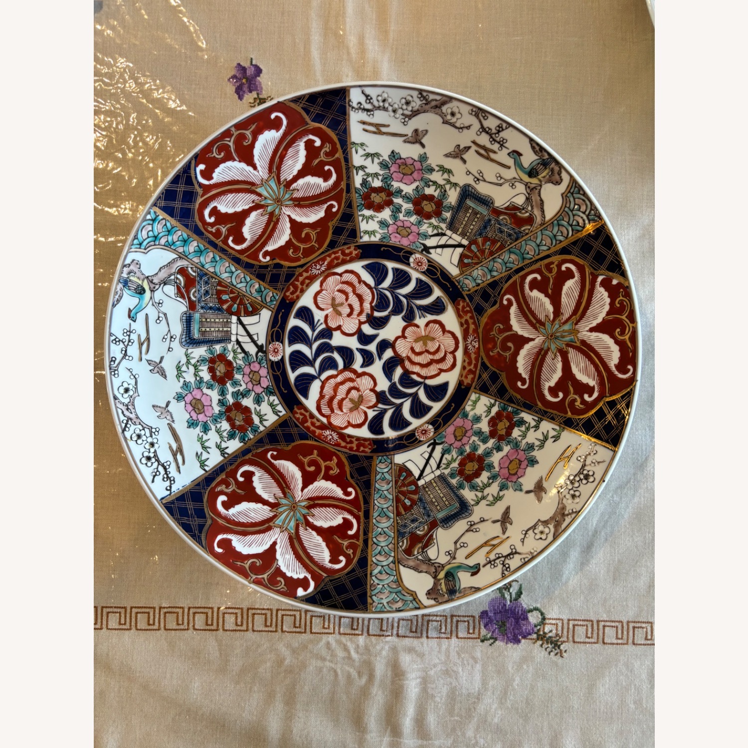 Japanese Imari Enameled Floral & Phoenix Charger  - image-2