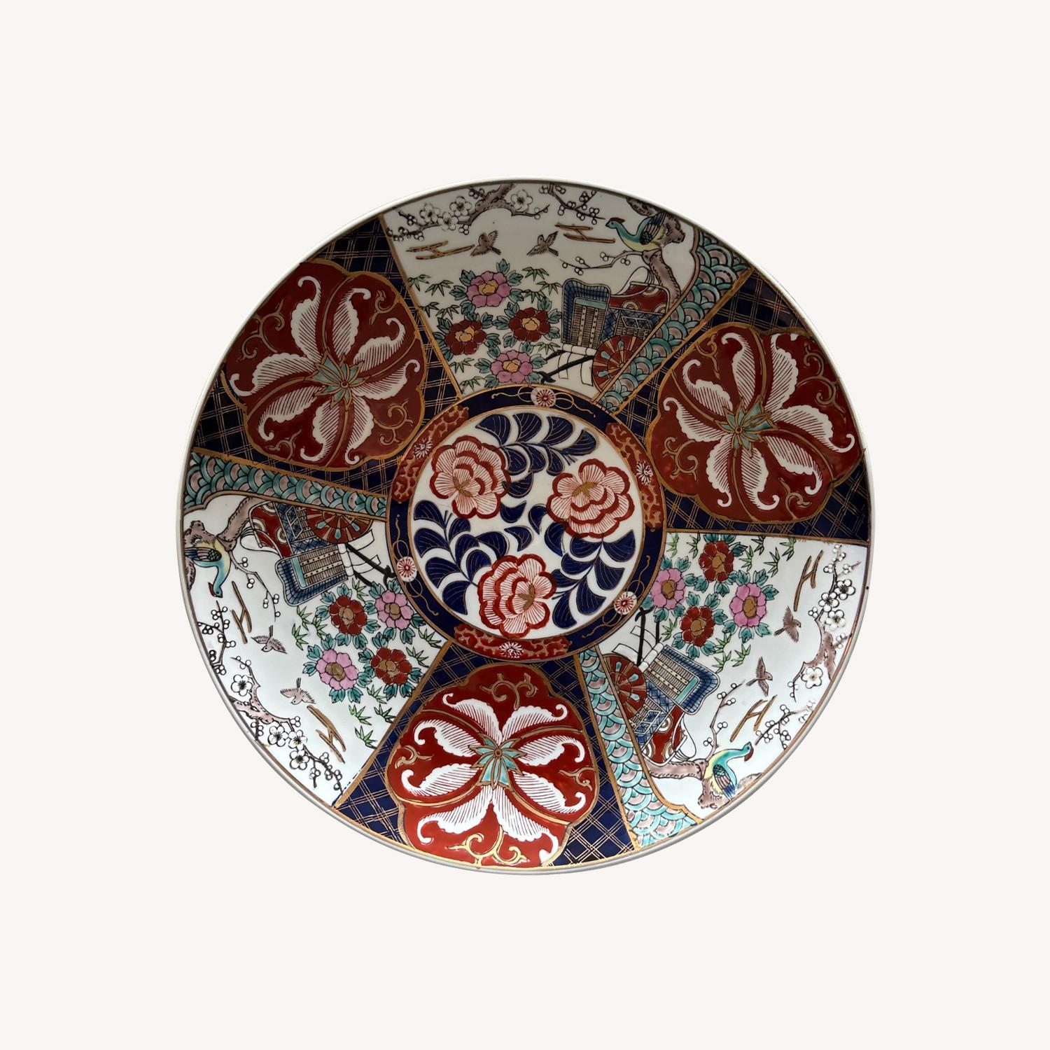 Japanese Imari Enameled Floral & Phoenix Charger  - image-0