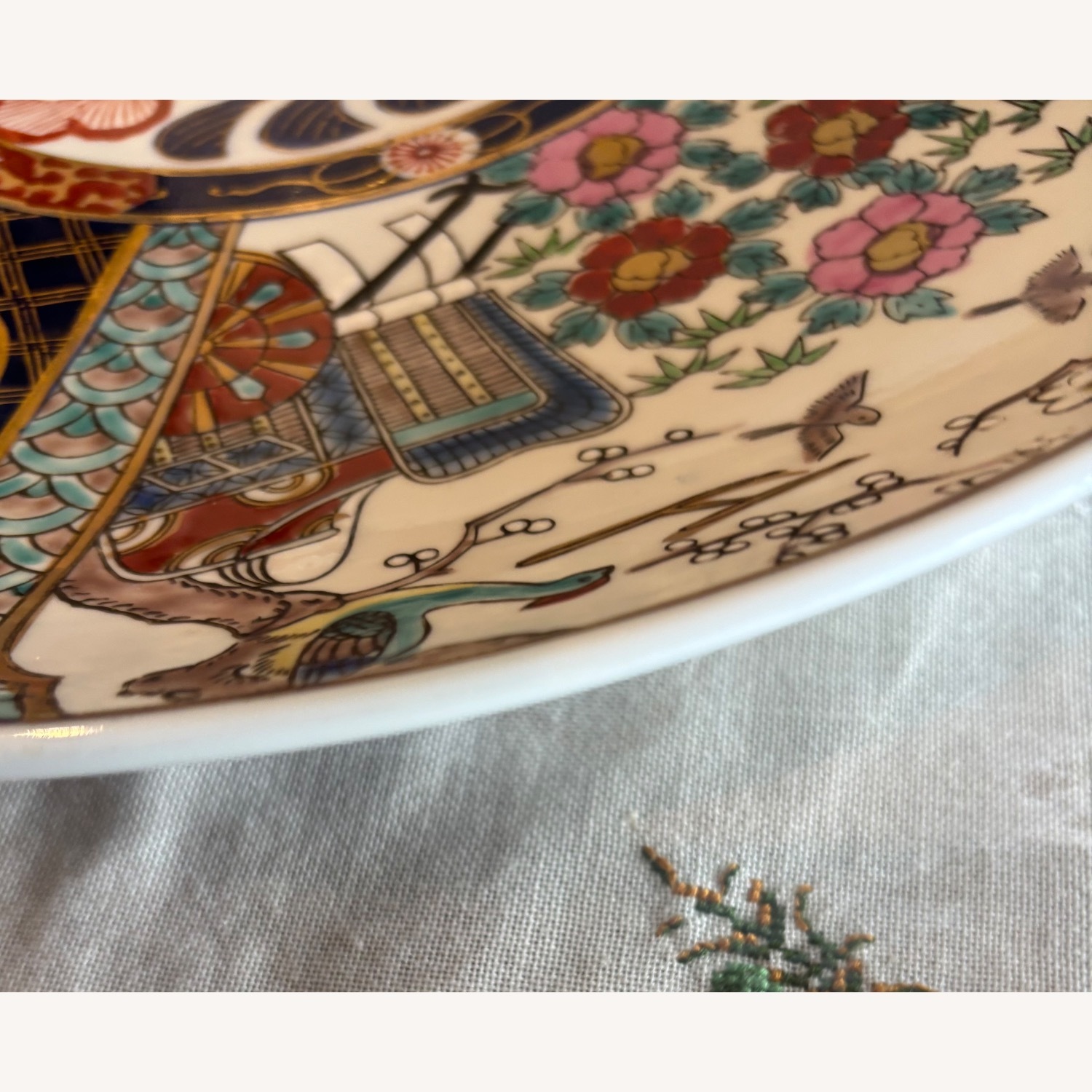 Japanese Imari Enameled Floral & Phoenix Charger  - image-7