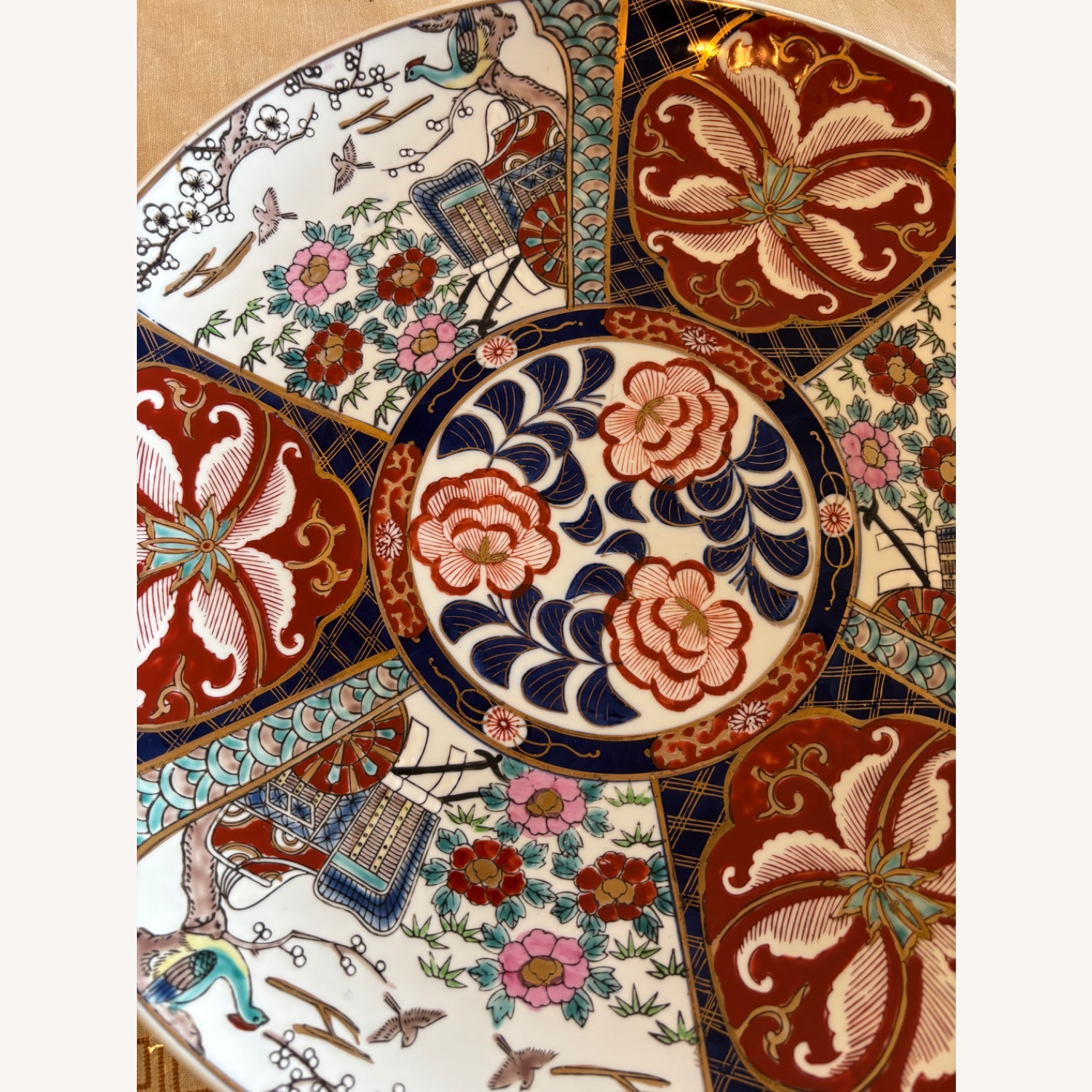 Japanese Imari Enameled Floral & Phoenix Charger  - image-11