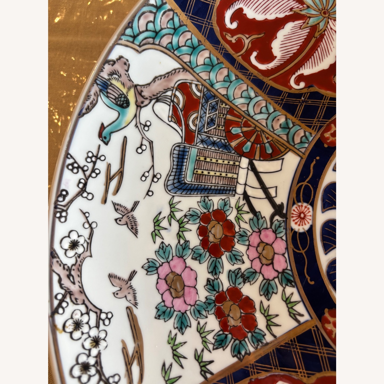 Japanese Imari Enameled Floral & Phoenix Charger  - image-5