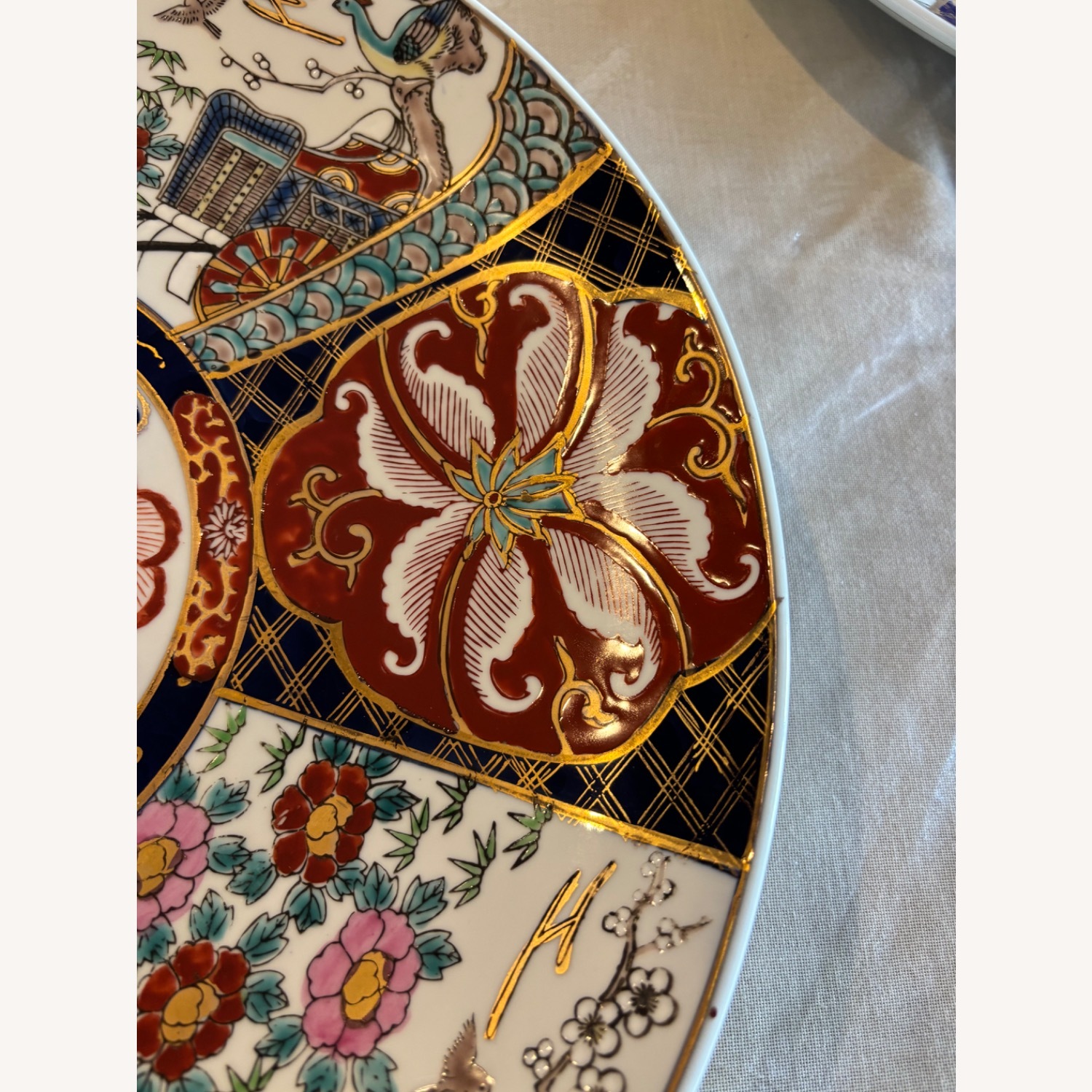 Japanese Imari Enameled Floral & Phoenix Charger  - image-4