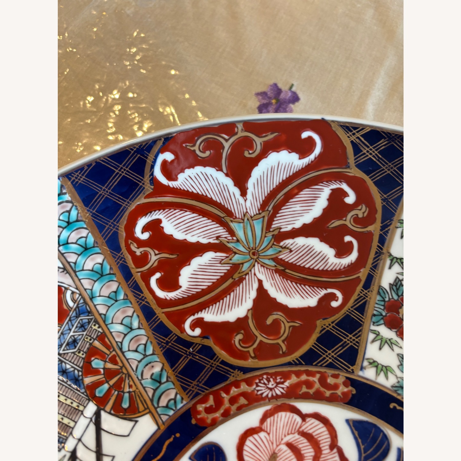 Japanese Imari Enameled Floral & Phoenix Charger  - image-6