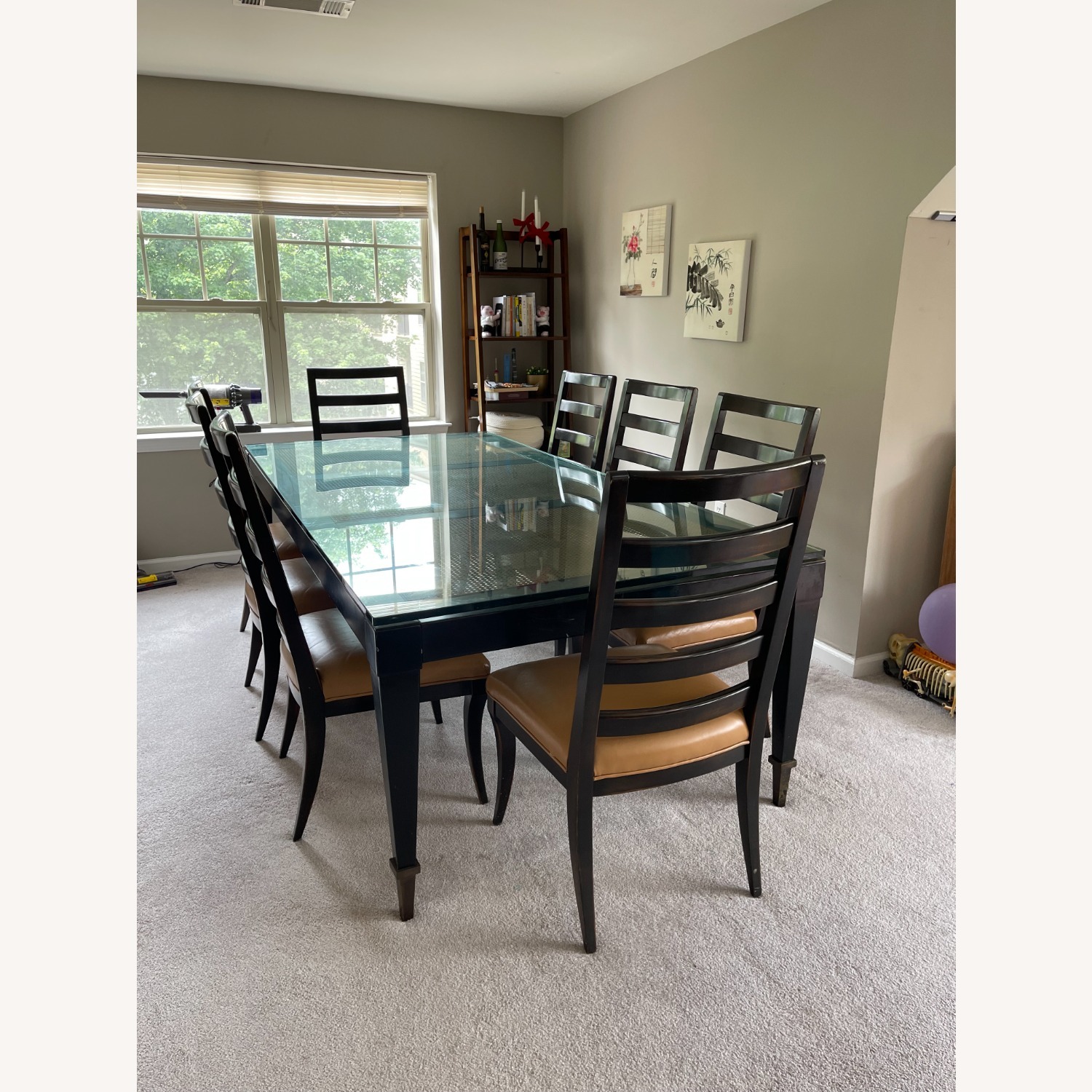 Swaim 96ʺ × 42ʺ Dining Table W 8 Leather Chairs - image-5