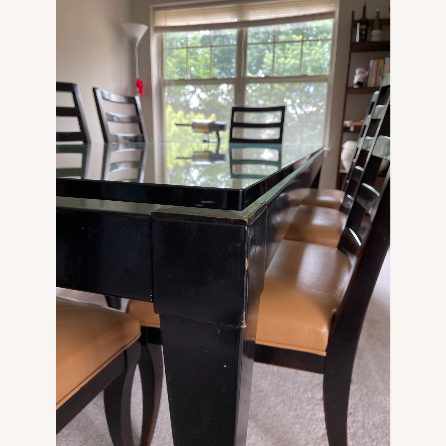 Swaim 96ʺ × 42ʺ Dining Table W 8 Leather Chairs - image-3