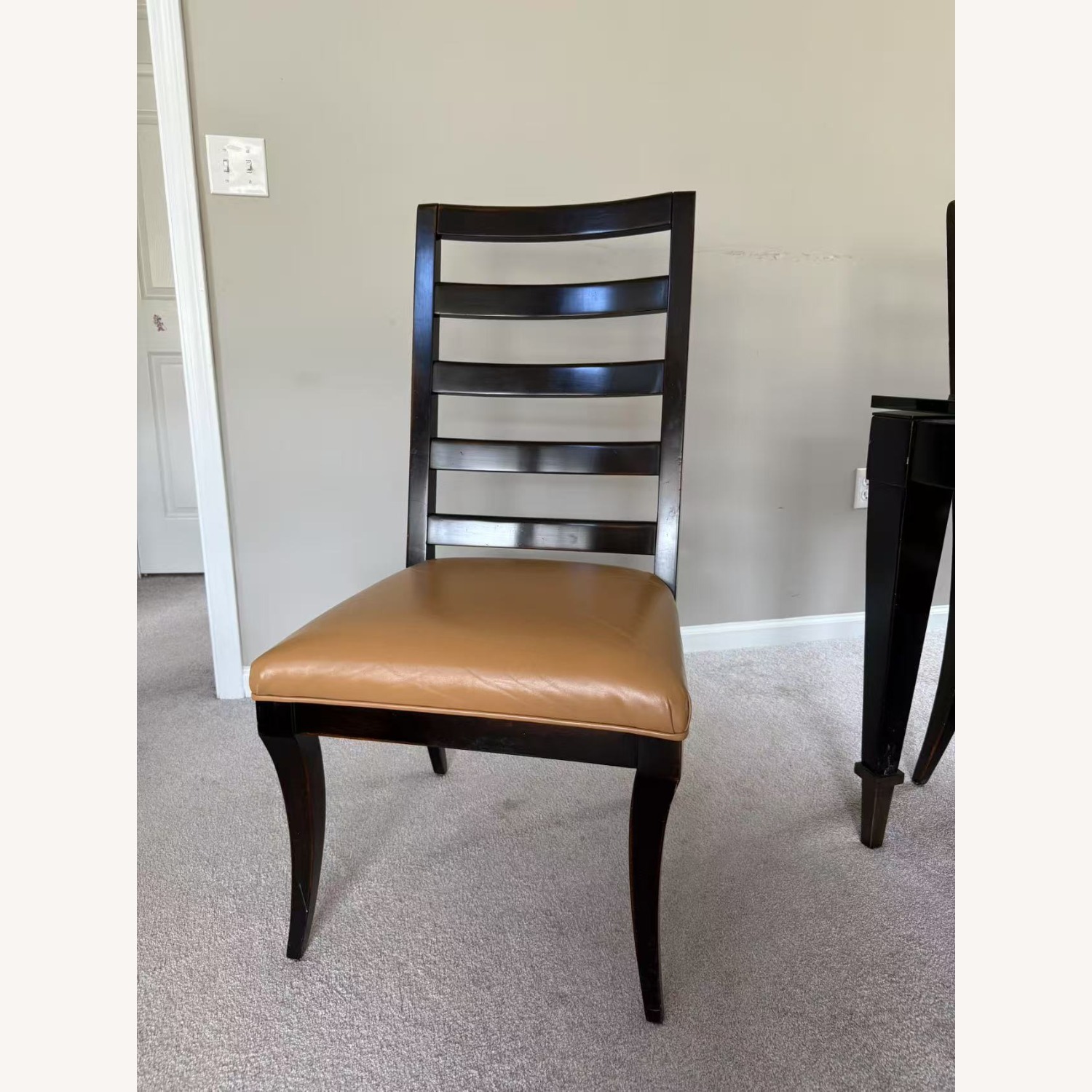 Swaim 96ʺ × 42ʺ Dining Table W 8 Leather Chairs - image-8