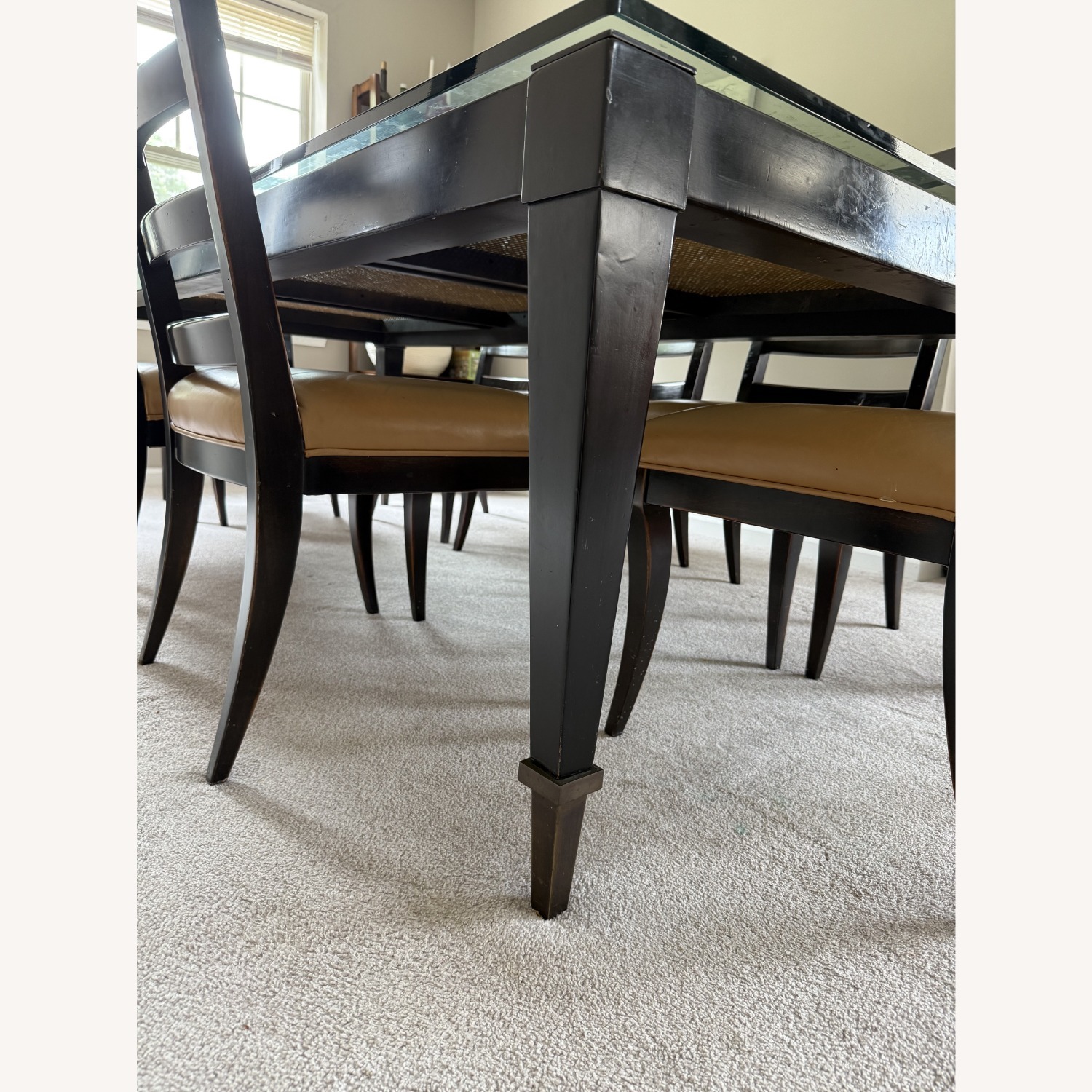 Swaim 96ʺ × 42ʺ Dining Table W 8 Leather Chairs - image-7