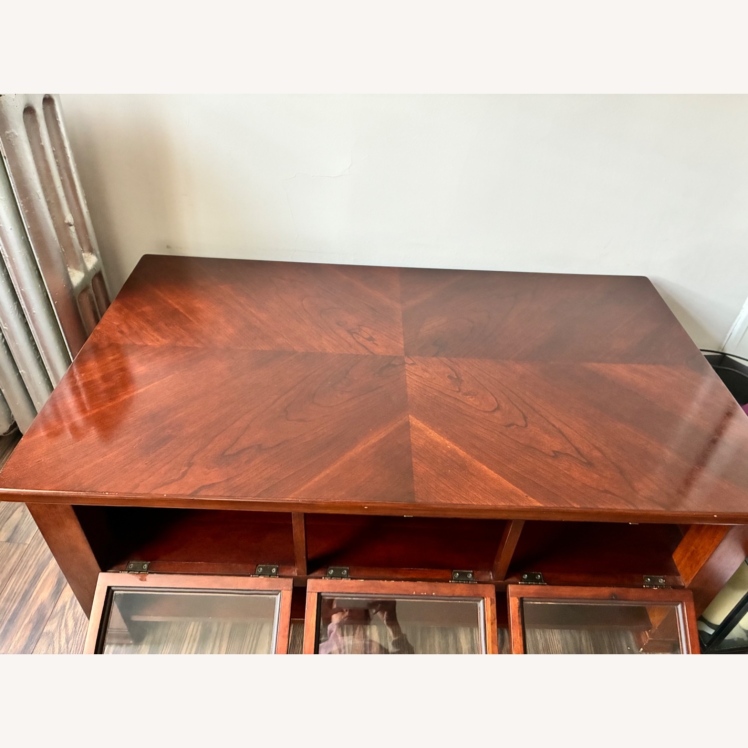 Solid Wood Media Chest w Window Panels - image-4