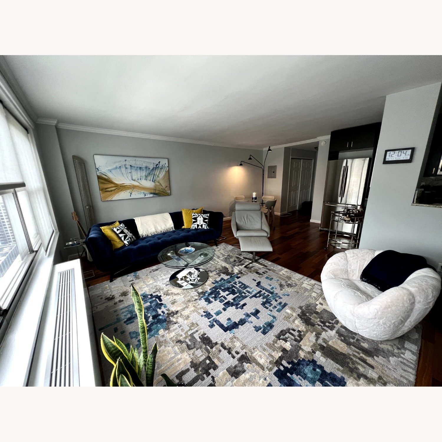 Roche Bobois Pixel Rug in Blues and Greys - image-1