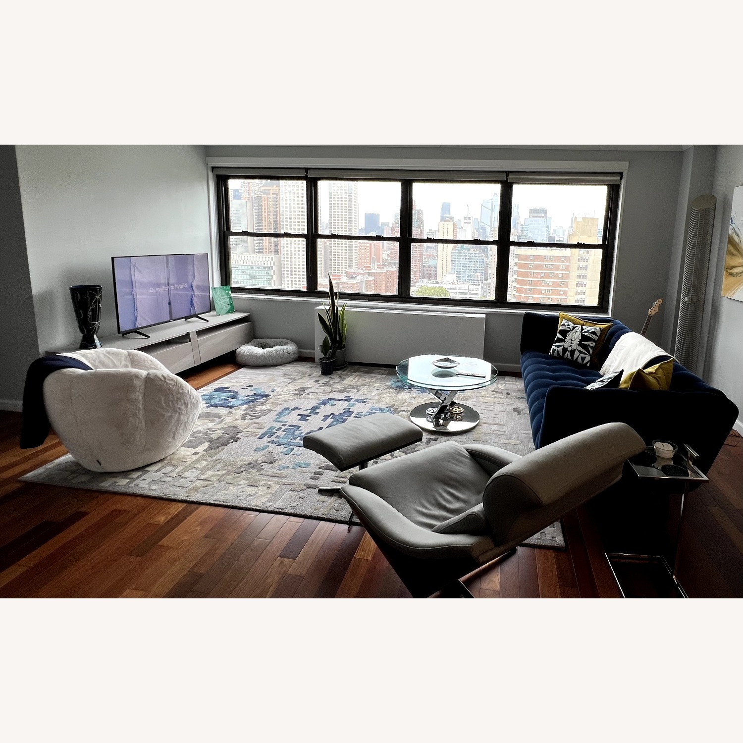 Roche Bobois Pixel Rug in Blues and Greys - image-2