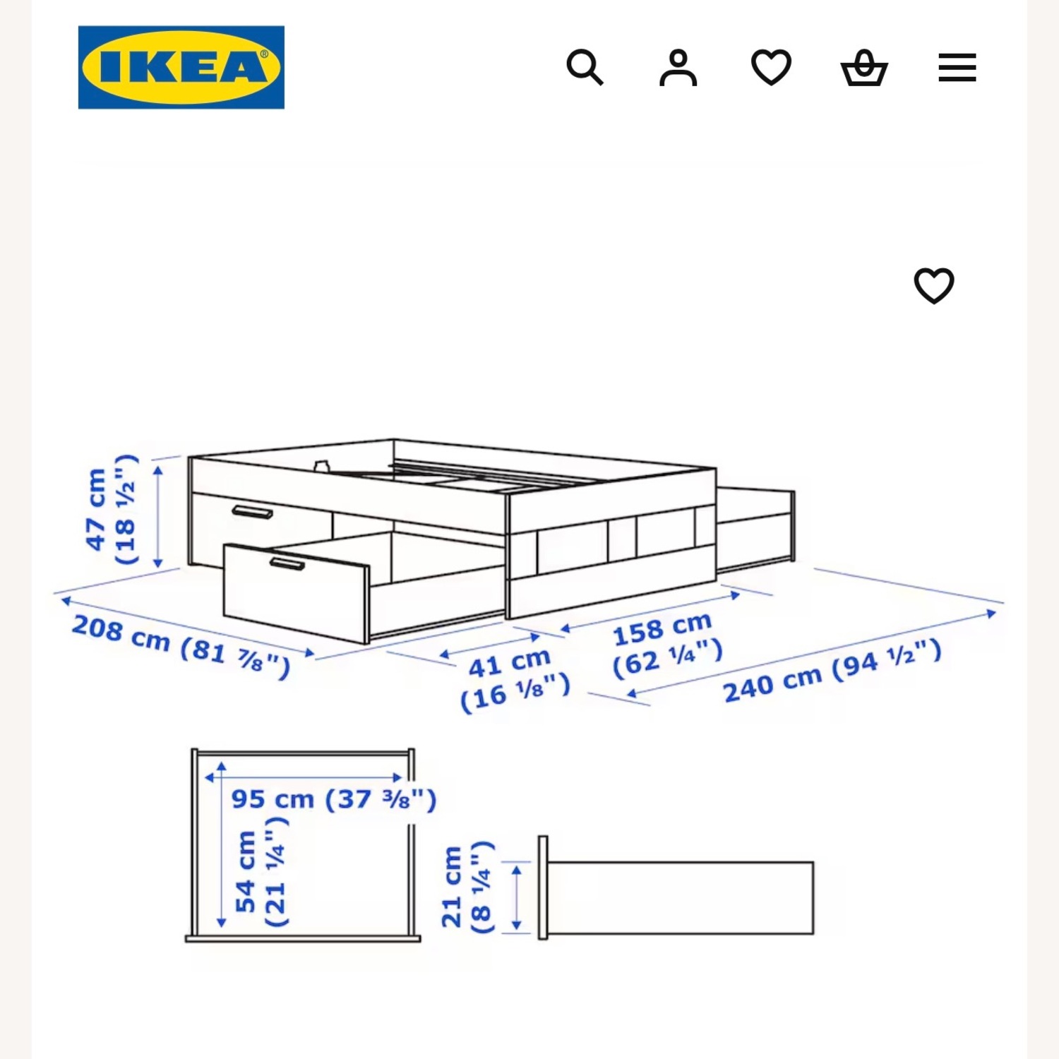 IKEA BRIMNES Queen Bed Frame - image-5