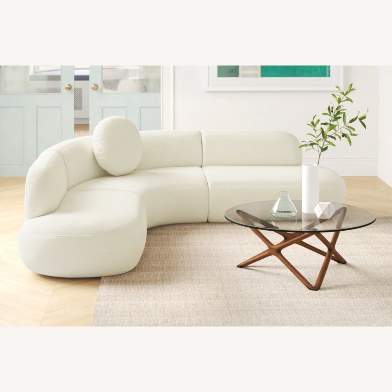 Wade Logan Basem 100" White Modern Sectional - image-5