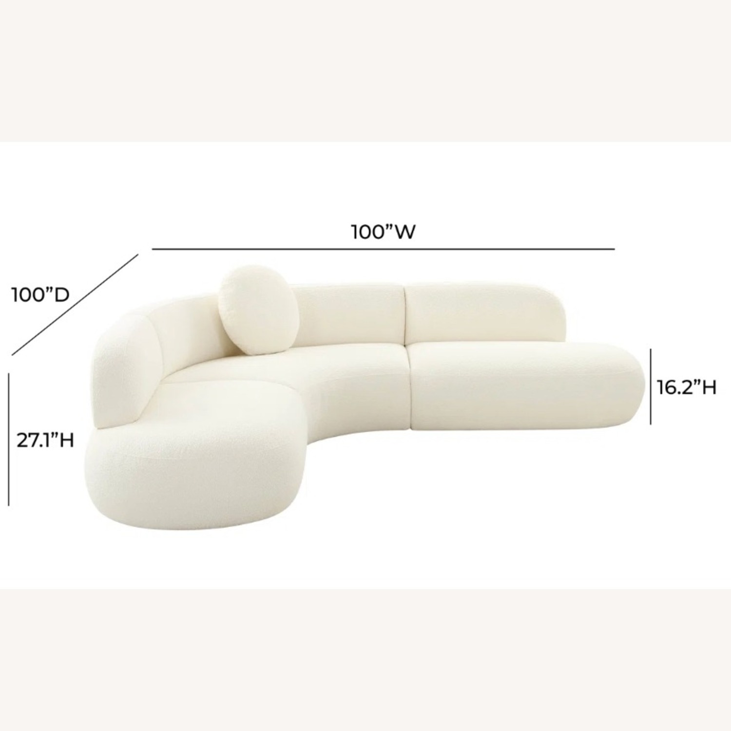 Wade Logan Basem 100" White Modern Sectional - image-3
