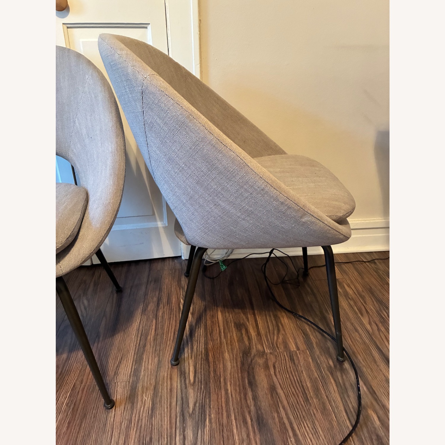 West Elm Orb Light Gray Chairs - image-3