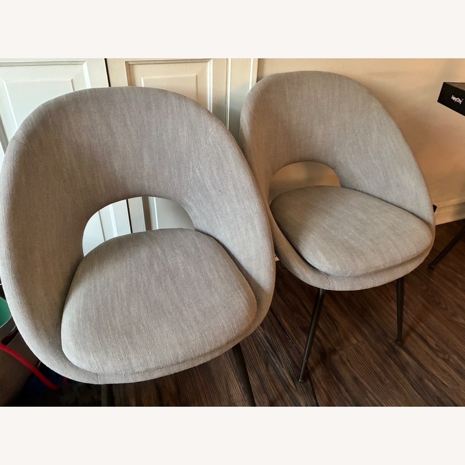 West Elm Orb Light Gray Chairs - image-1