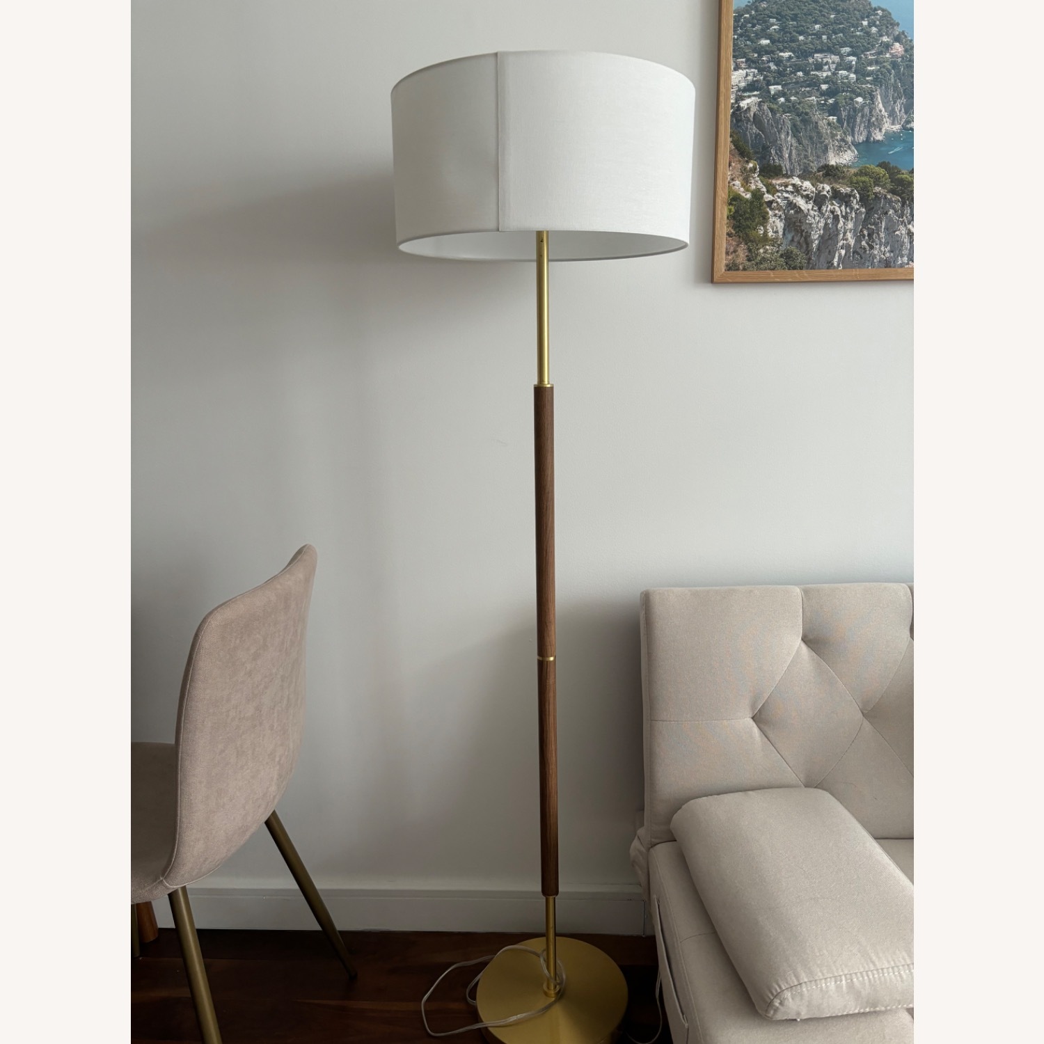 Joss & Main Olie Wooden and Gold Traditional Floor Lamp - image-2