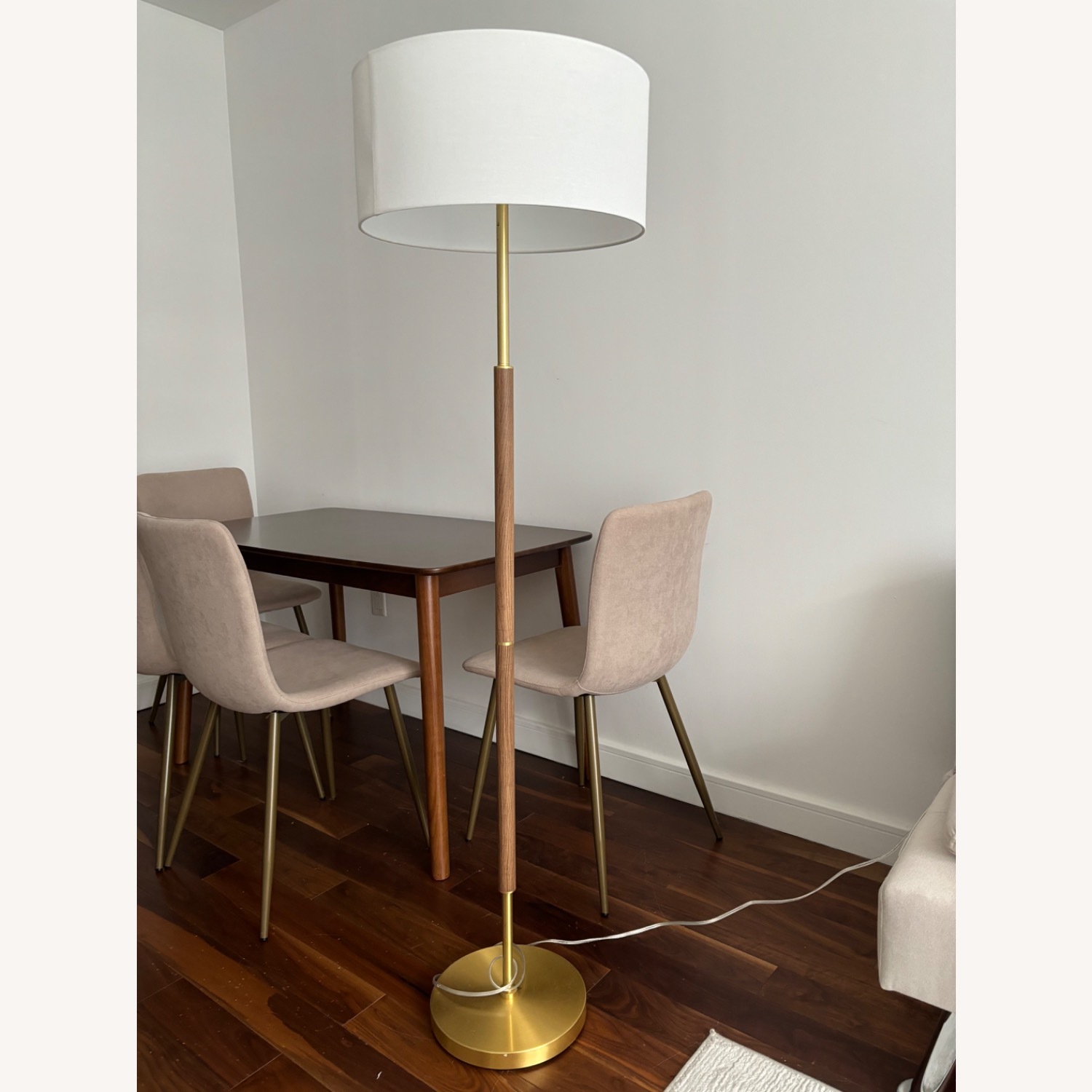 Joss & Main Olie Wooden and Gold Traditional Floor Lamp - image-3